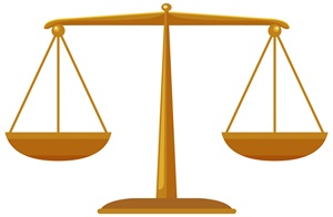 Weight scale as a symbol of justice