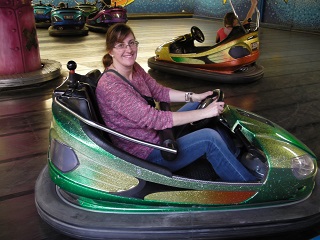 Lady on bumpercar